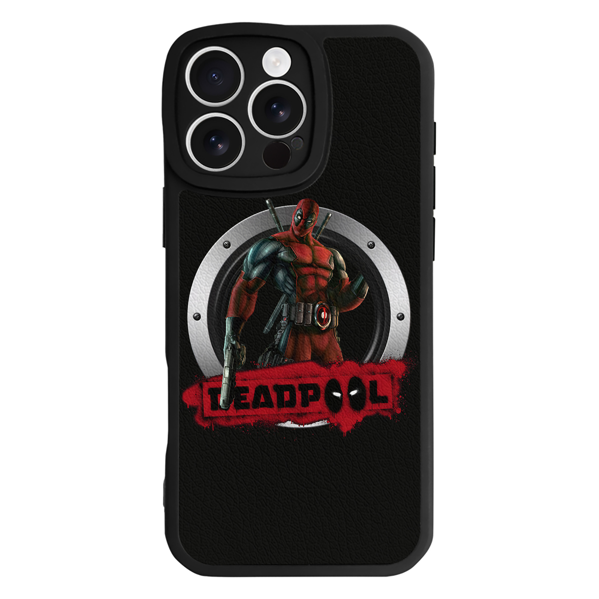 （画像用） Deadpool デッドプール 【iPhone 16シリーズ対応】シリコンスマホケース（レザー調） 材質：シリコン